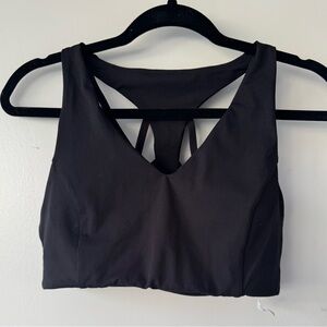 Fabletics Black Sports Bra with Strappy Back